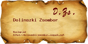 Dolinszki Zsombor névjegykártya